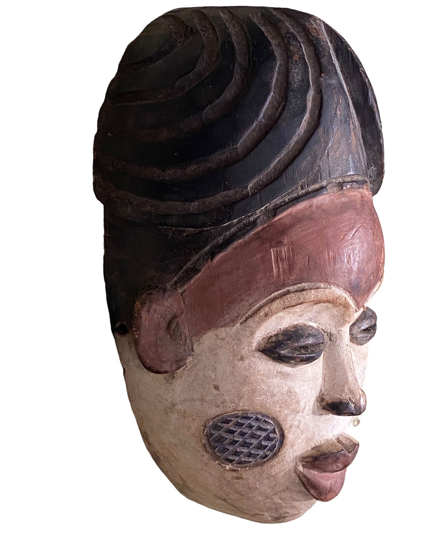 #5428 African Igbo Mask Nigeria  15" H