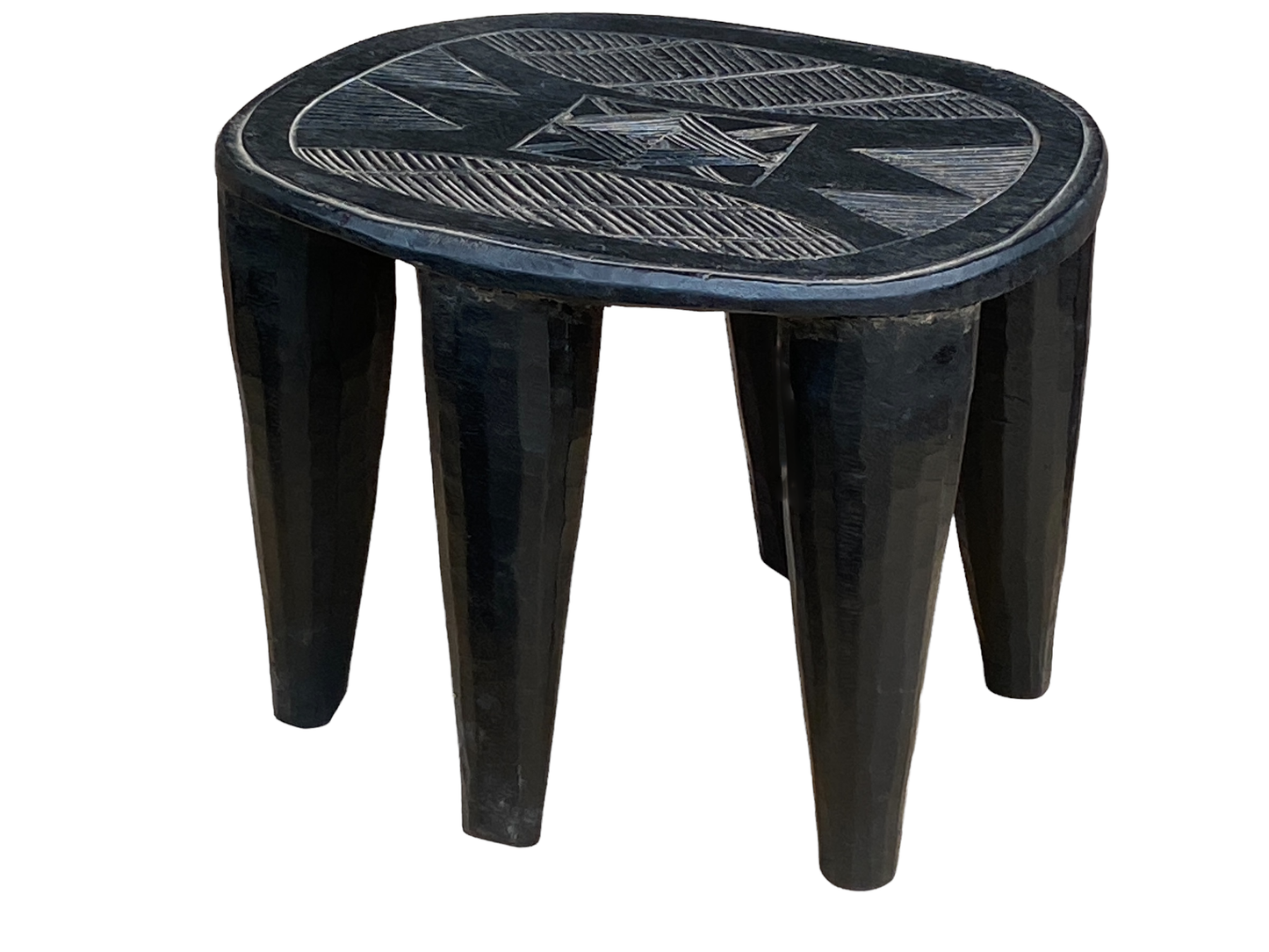 #4516 Superb African   Nupe Stool / Table Nigeria  13" H by 17" W