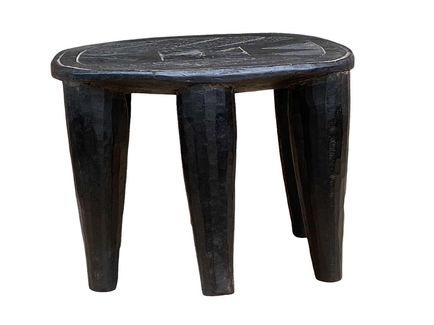 #4516 Superb African   Nupe Stool / Table Nigeria  13" H by 17" W