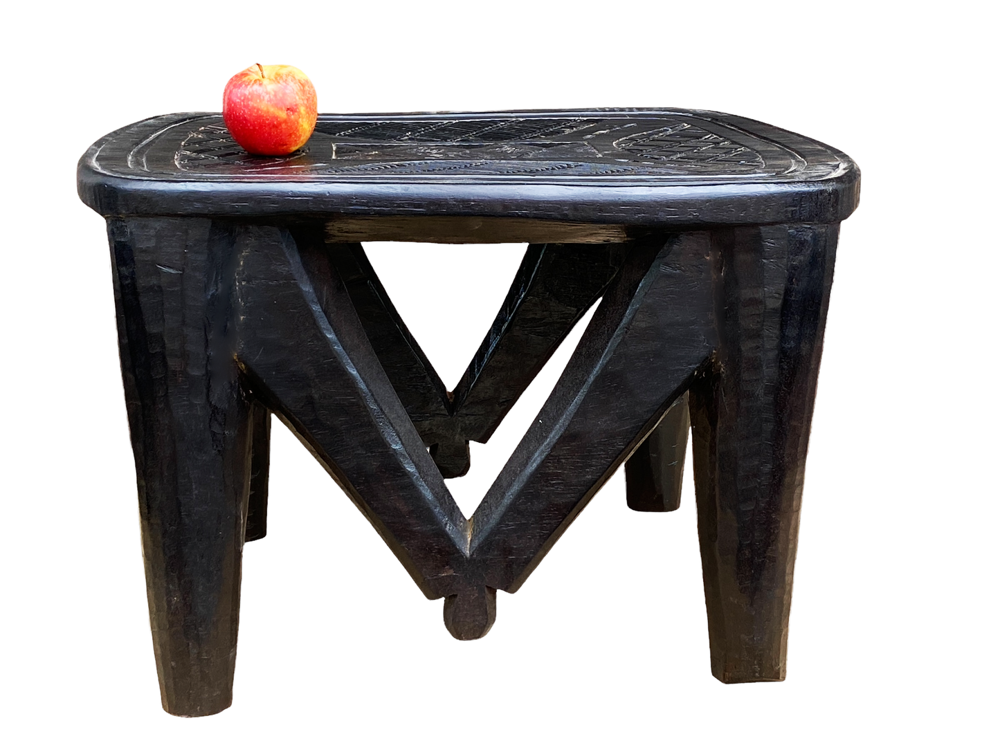 #4512 Superb African LG  Nupe Stool Nigeria  22.5" W by 14.5" H