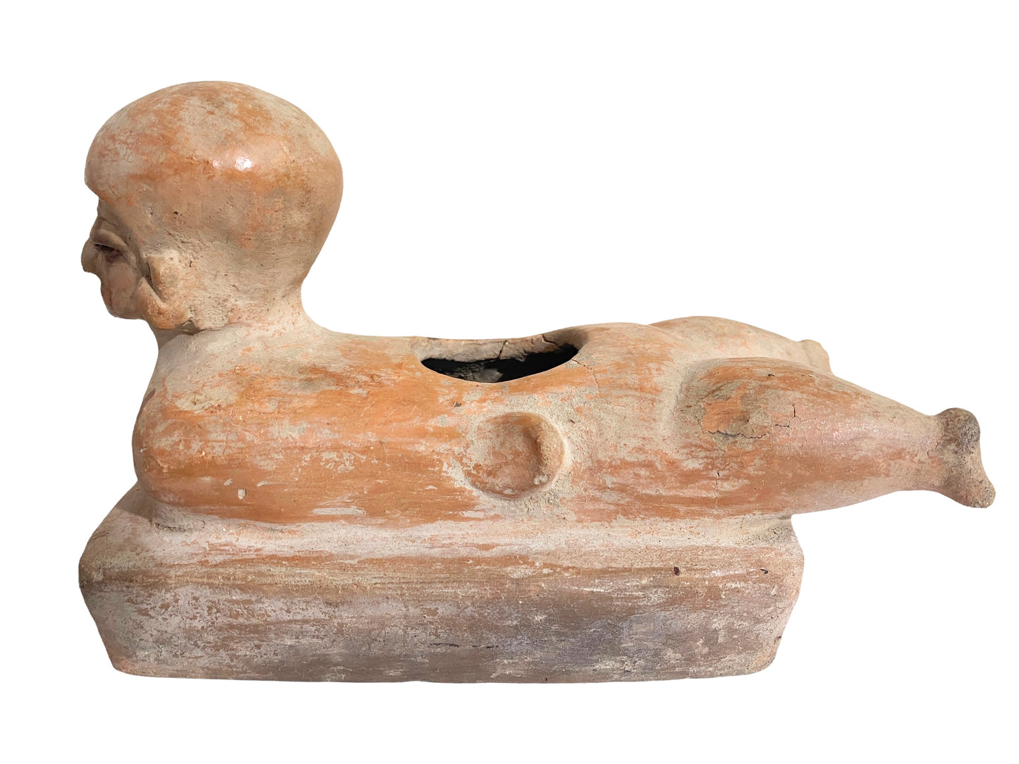 # 230 Rare Pre-Columbian - Jama Coaque Male Figure W/Helmet