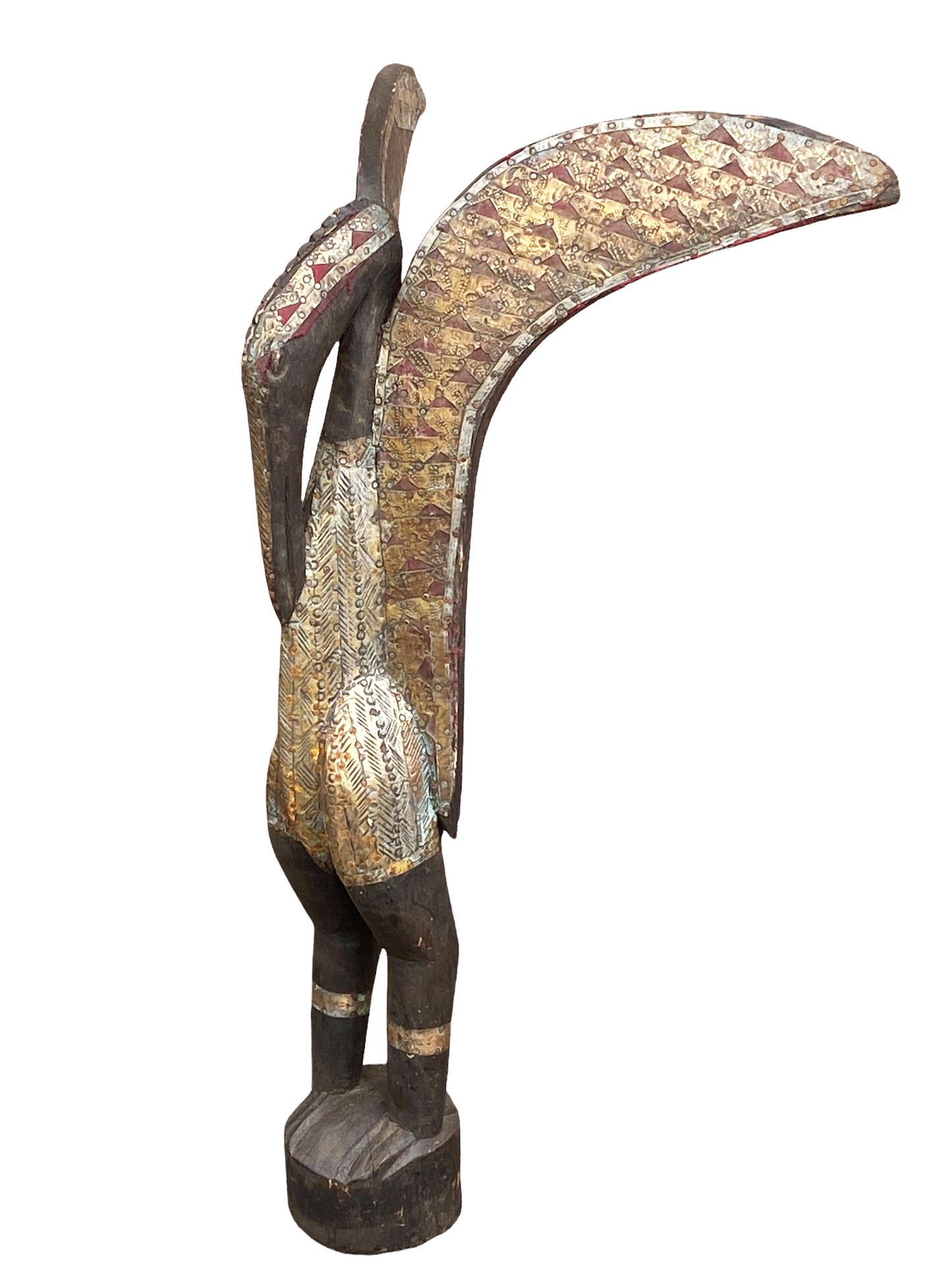 #4521 Large  Senufo Bird Statue Cote d'Ivoire 34.75" H