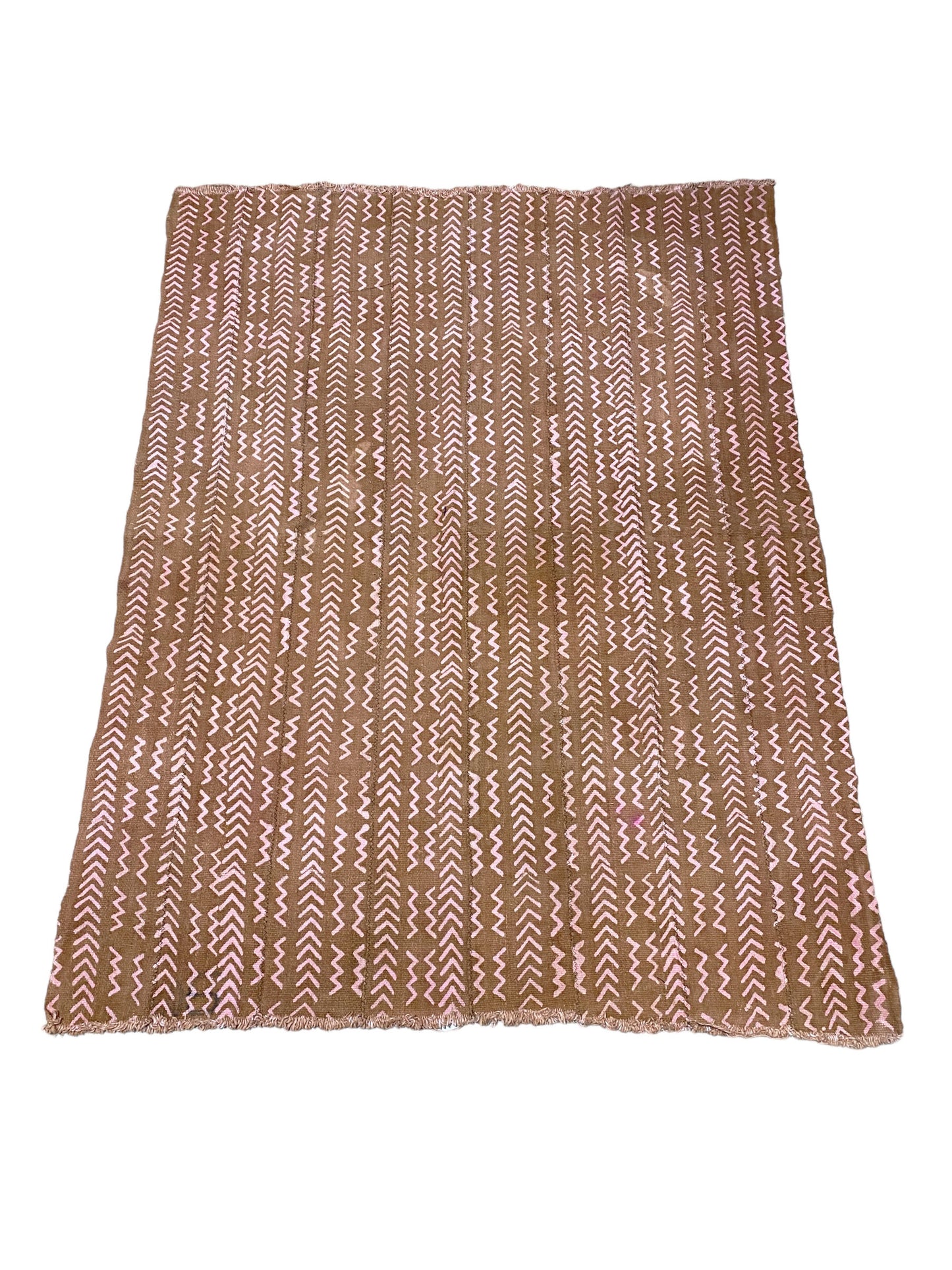 # 5301 Malian Brown  & Pink  Mud Cloth Textile 55"H by 42" W