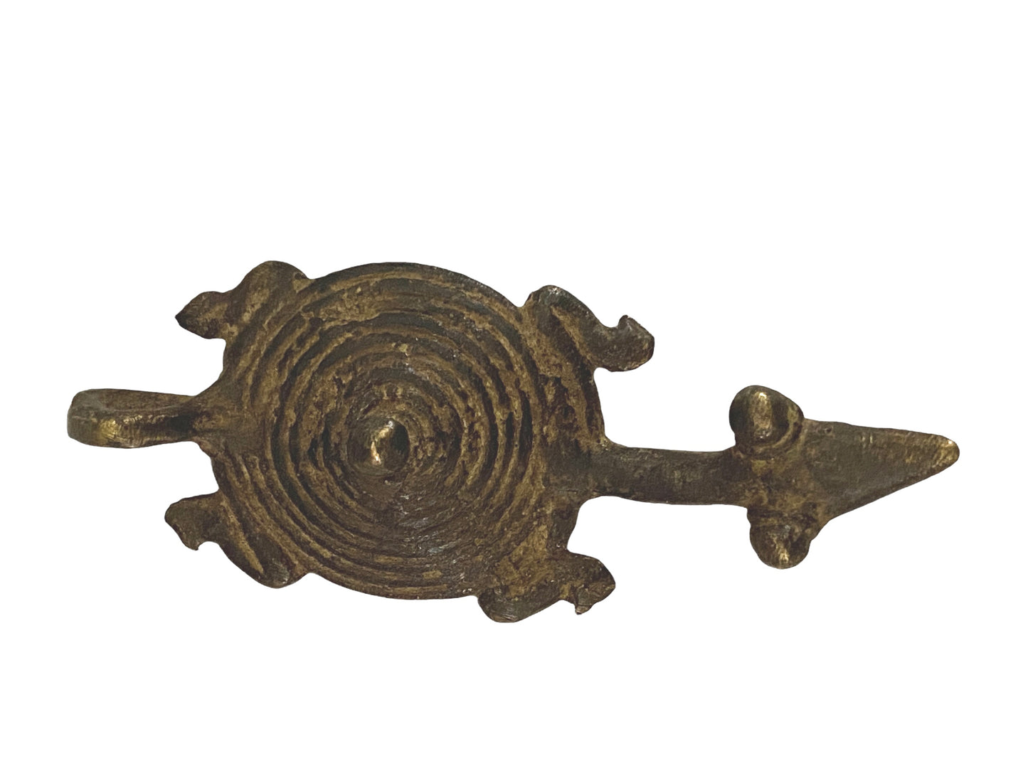 #4765 Gan Bronze Amulet Talisman Pendant of Serpent Burkina Faso Africa