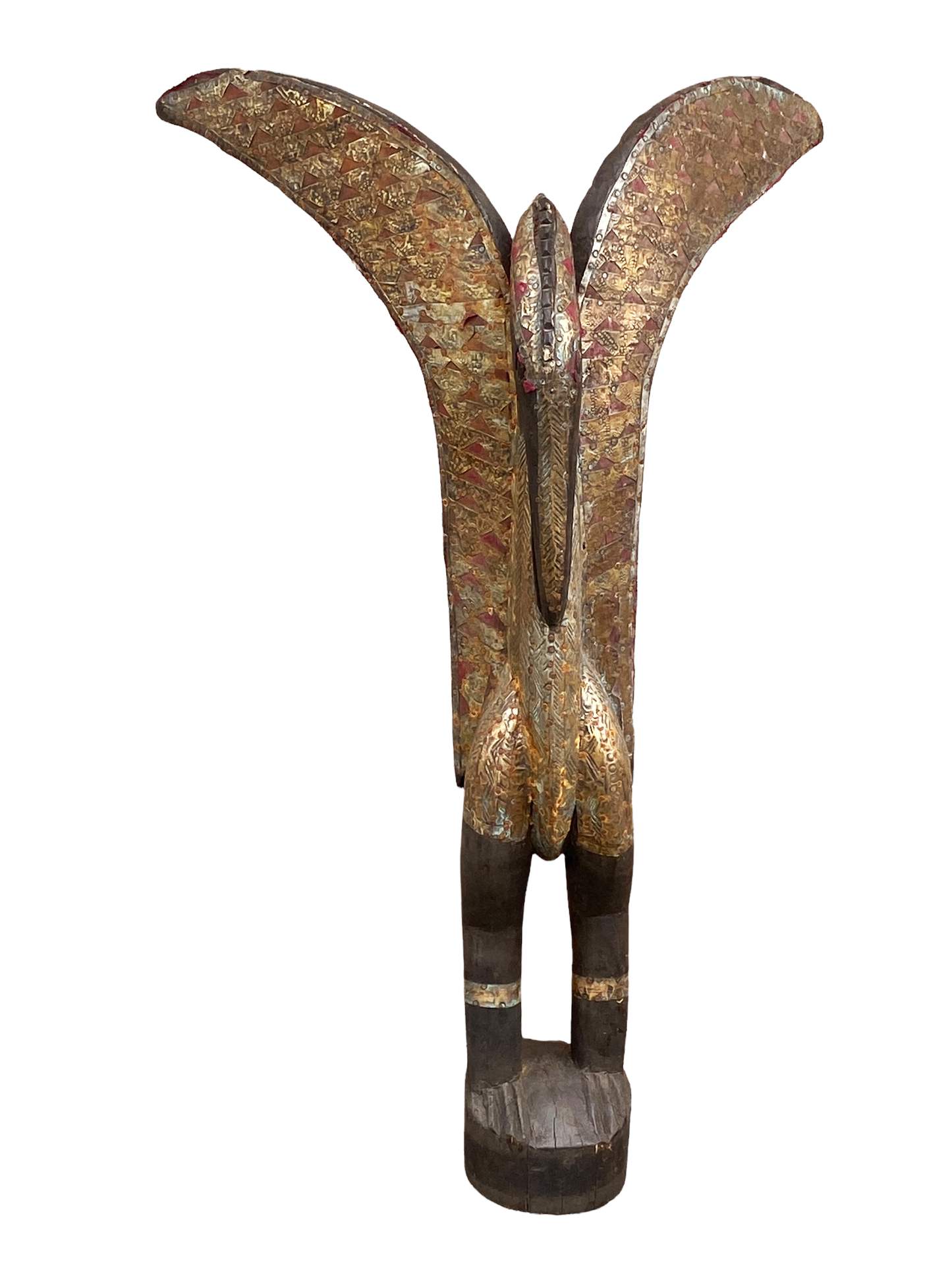 #4521 Large  Senufo Bird Statue Cote d'Ivoire 34.75" H