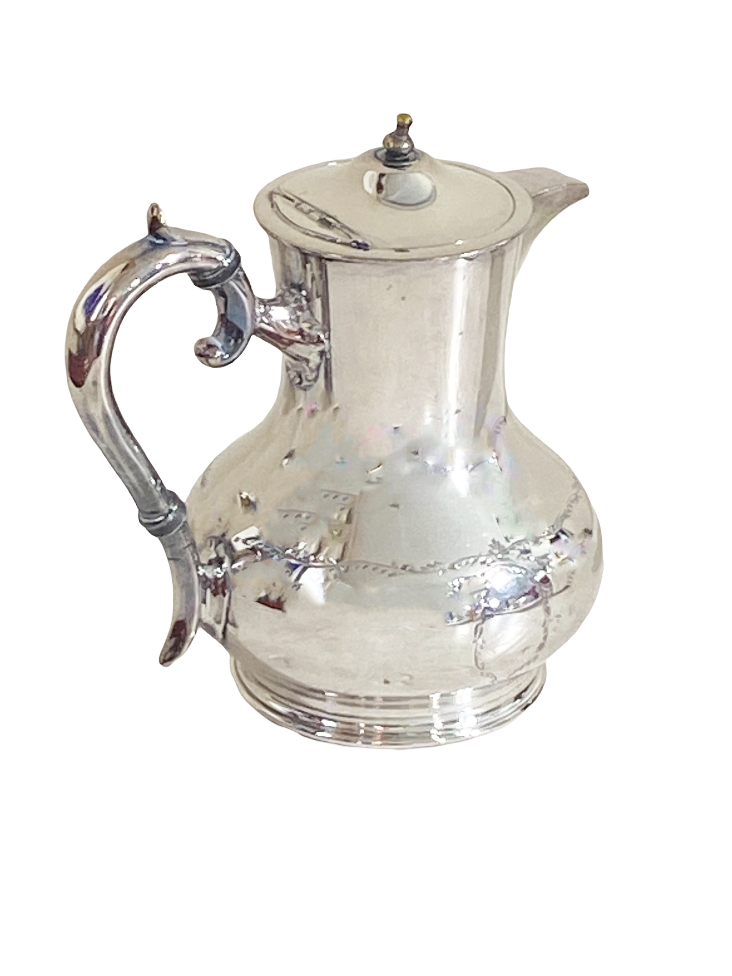 #4175 English Improved Hard White Metal Coffee pot 6" H