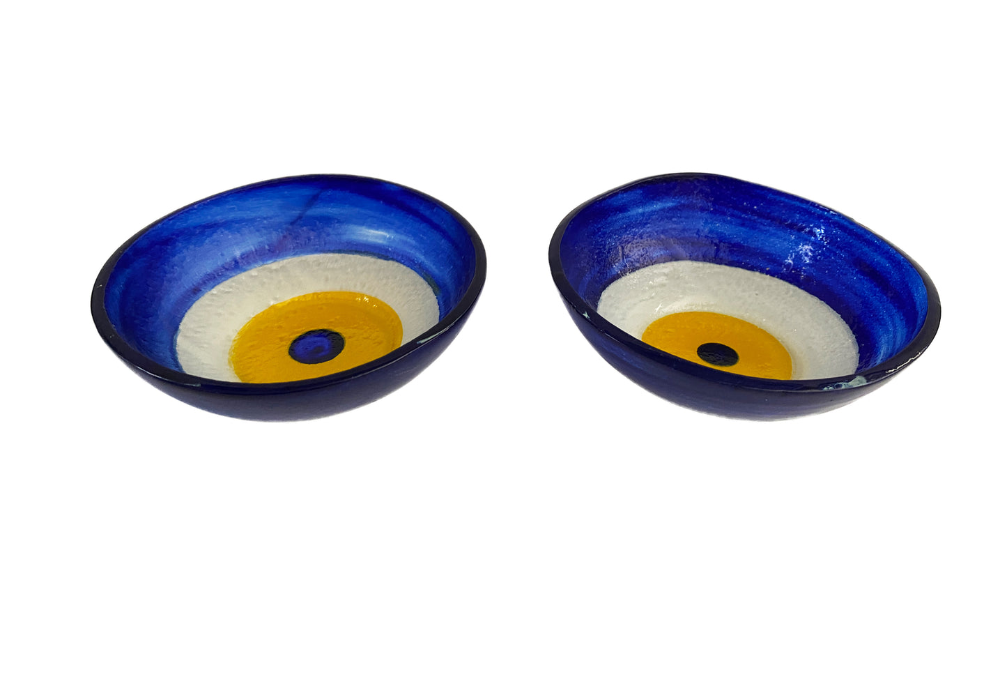 #3782 Middle Eastern  Cobalt Blue Glass Bowls with Eye  Set Of Two