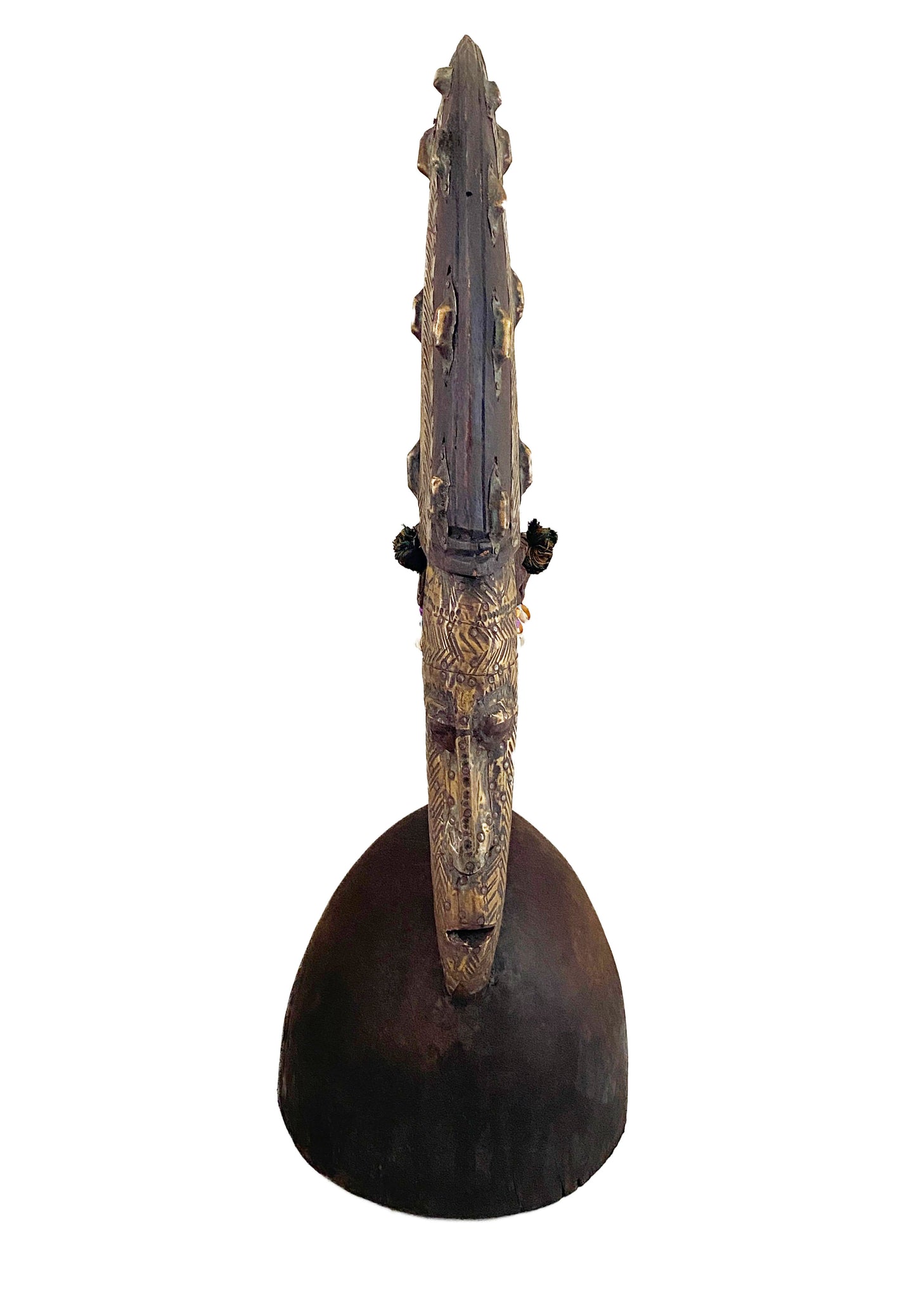 #3667 Lg Bamana Male Antelope Chiwara Helmet Mali African Art 25.25" H
