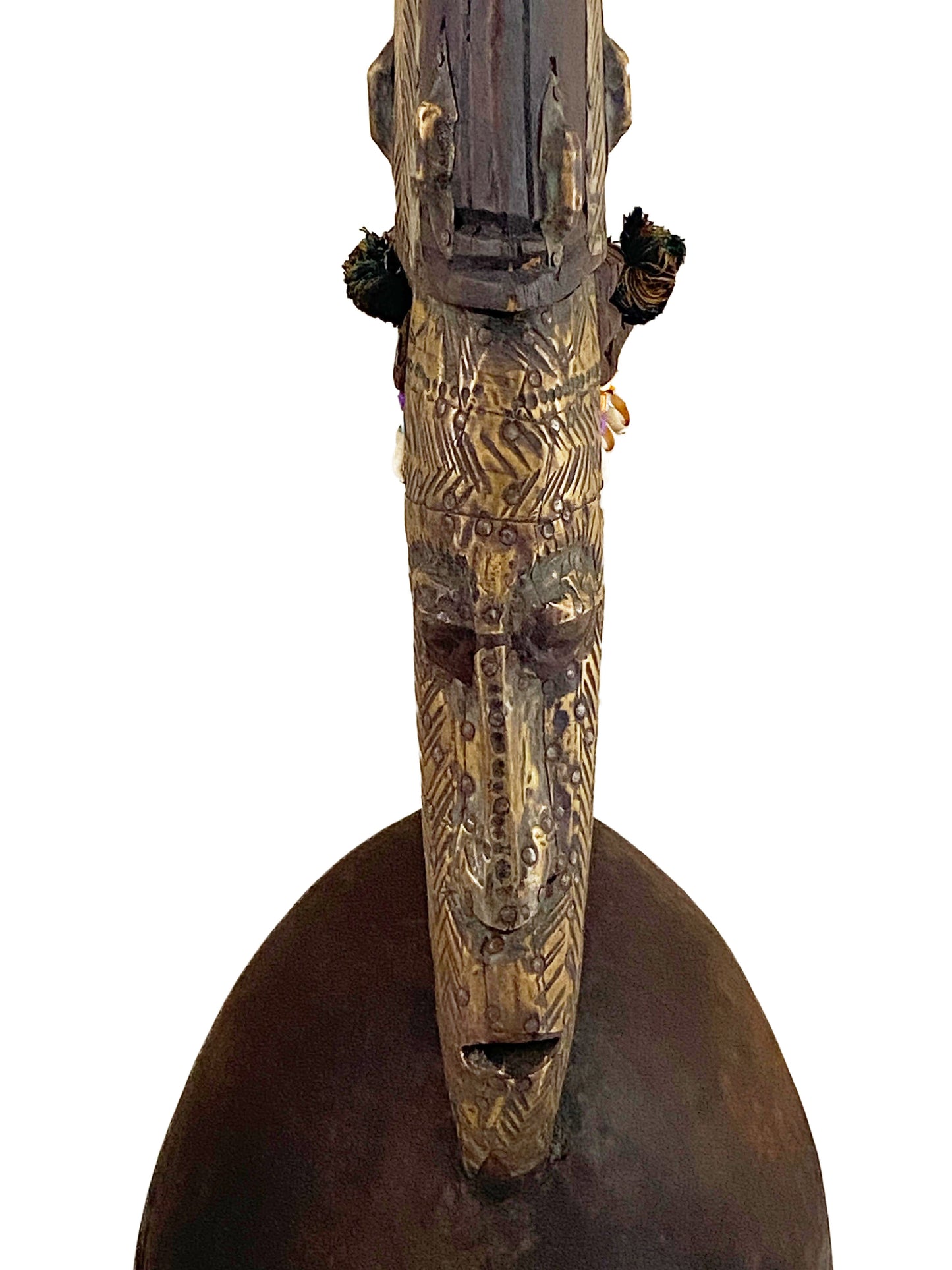 #3667 Lg Bamana Male Antelope Chiwara Helmet Mali African Art 25.25" H