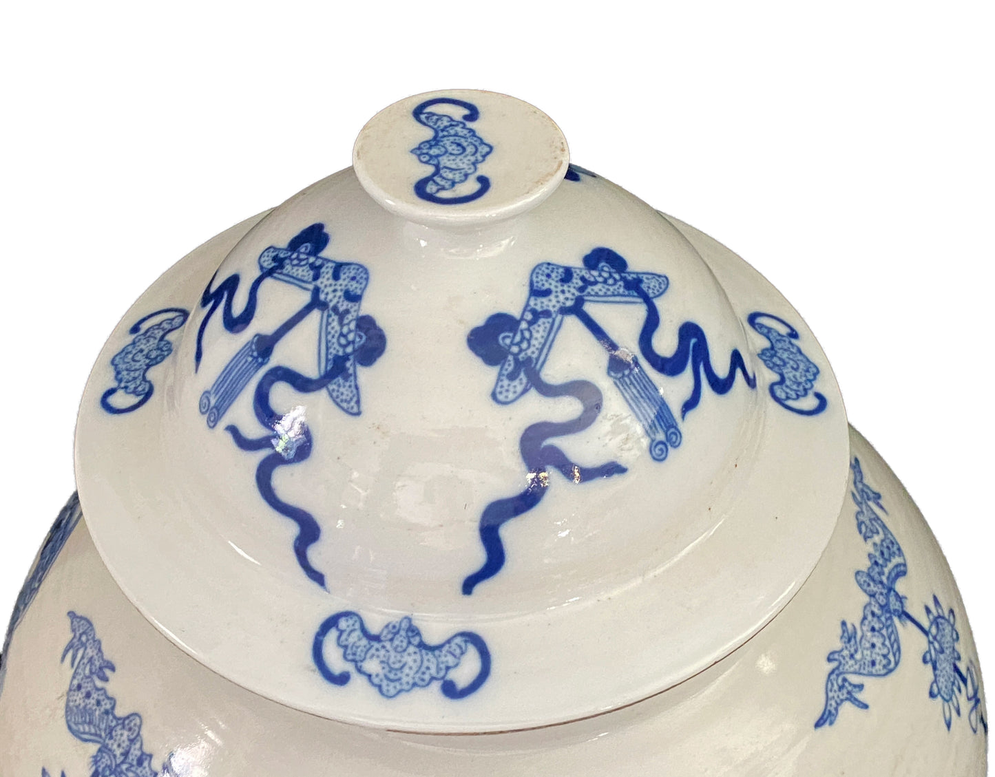 #3886 Chinoiserie Blue and White Porcelain Hundred Kids Motif Ginger Jar