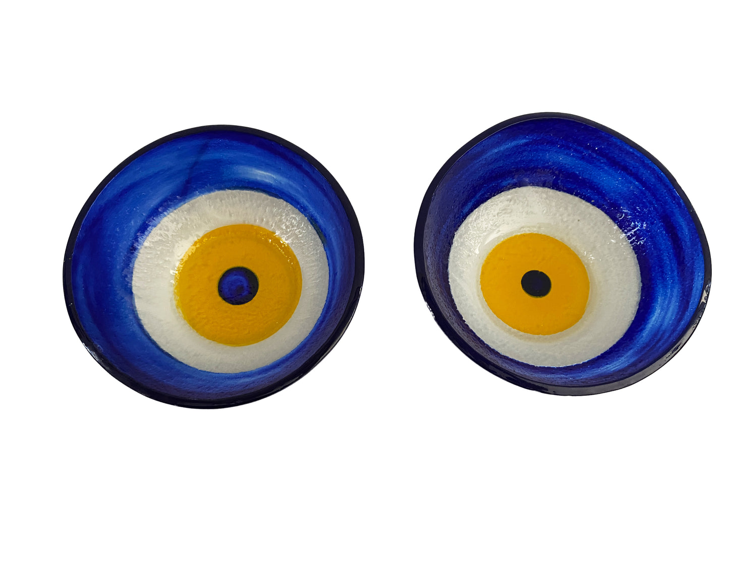 #3782 Middle Eastern  Cobalt Blue Glass Bowls with Eye  Set Of Two