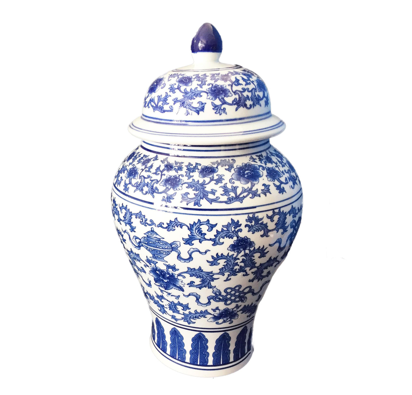 #868 Chinese Porcelain B & W Ginger Jar 14.5" h