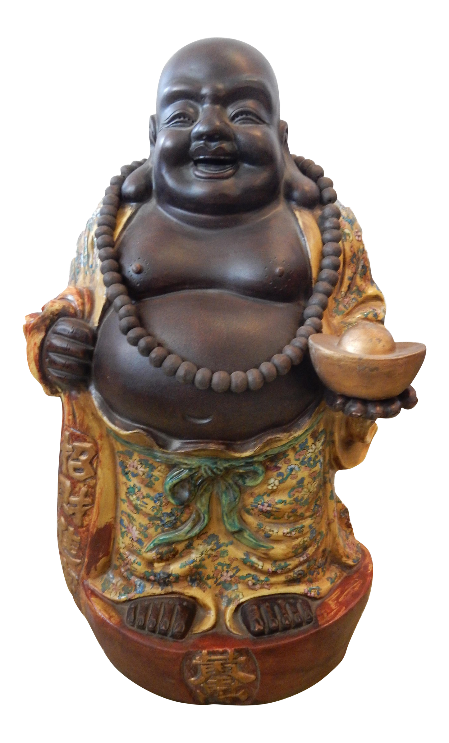 #318 Famille Jaune Porcelain Happy/Laughing Buddha 30" H