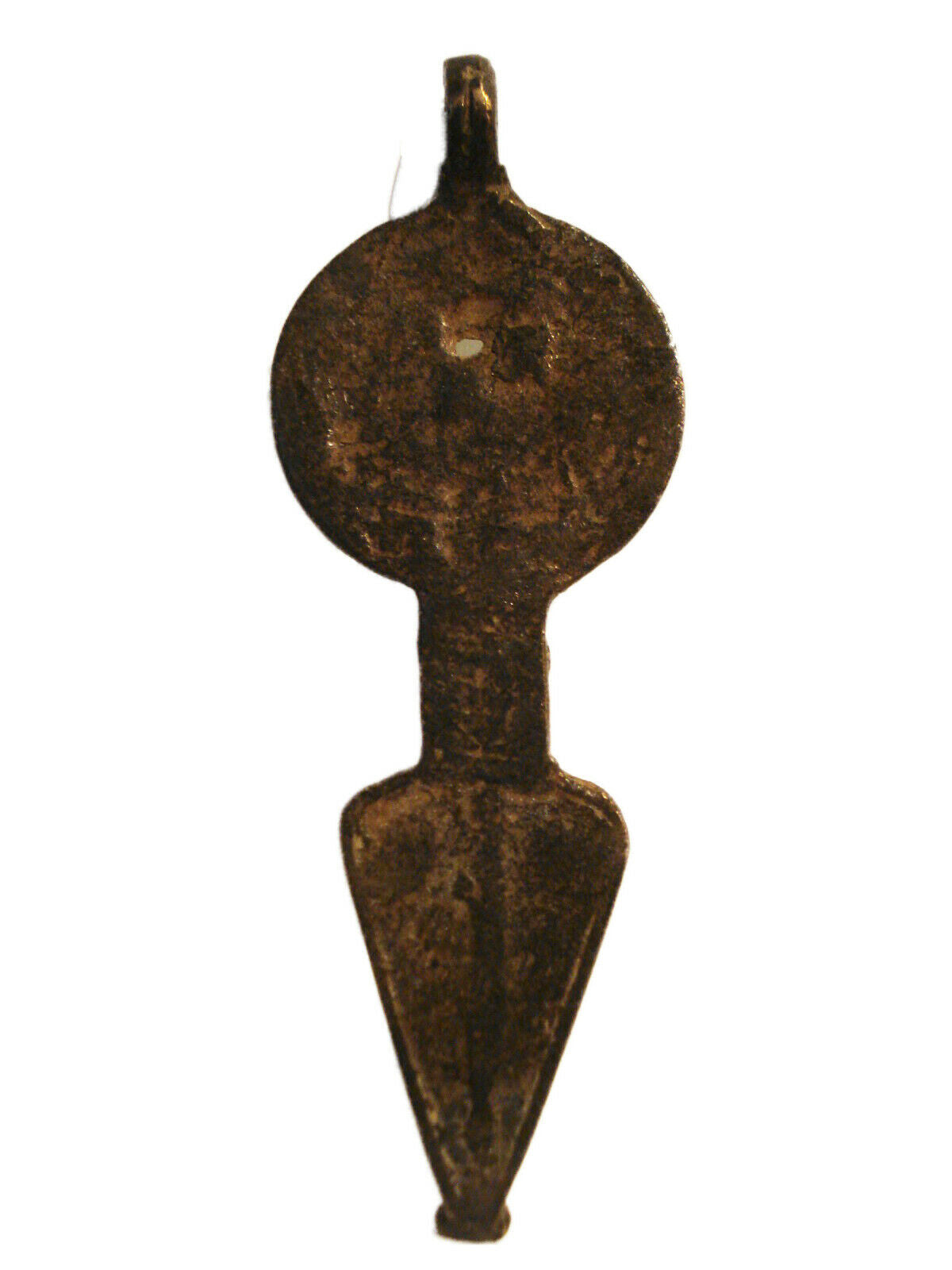 #2132 Superb Gan Bronze Amulet Pendant of Ornate Serpent Burkina Faso