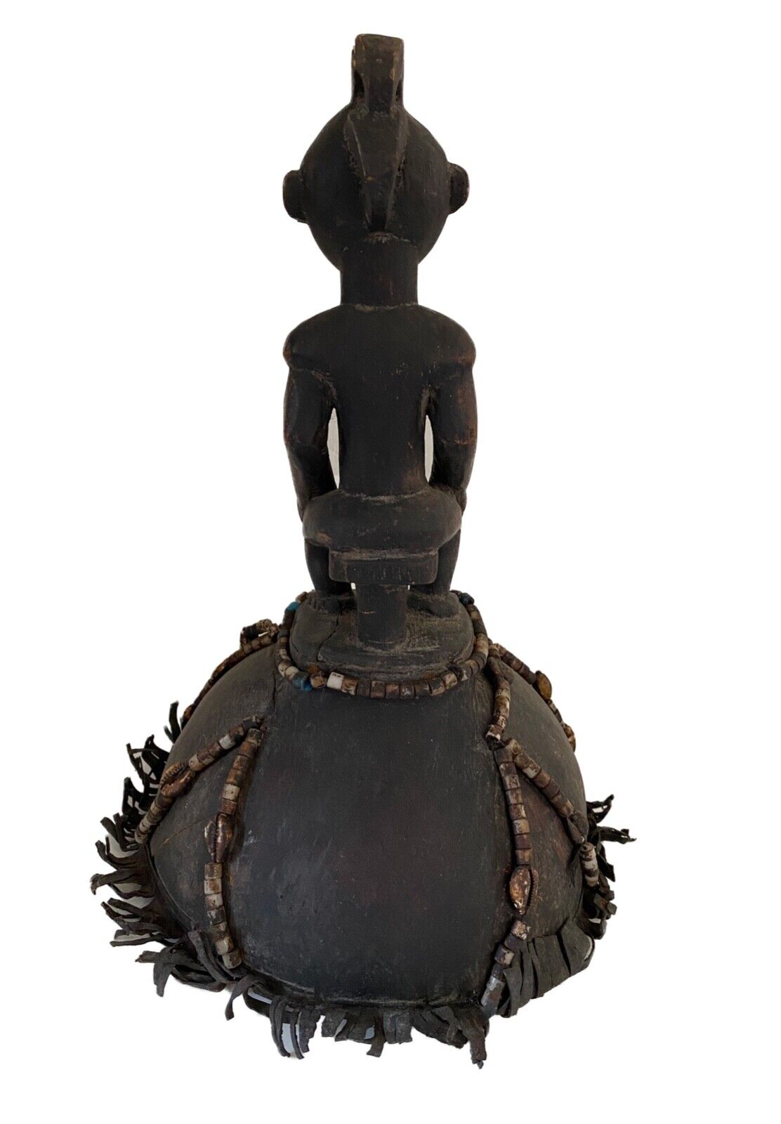 # 3962 / 21 African Old Senufo Royal Hat Skull Cameroon 15" H