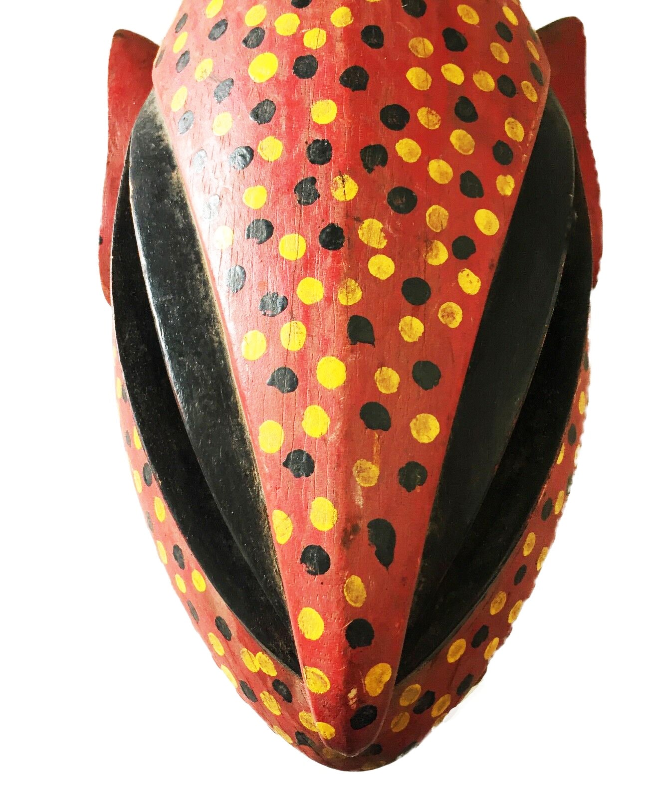 #1174 African Lg Old Colorful  Leopard Mask Bozo Bamana 14" H