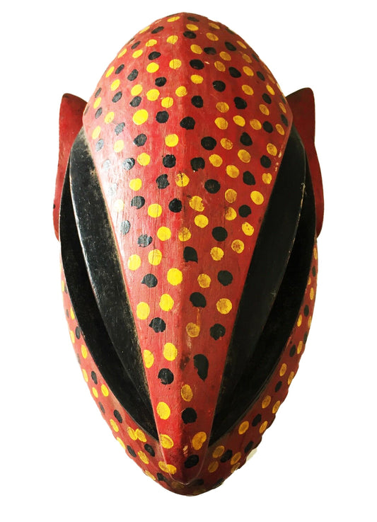 #1174 African Lg Old Colorful  Leopard Mask Bozo Bamana 14" H