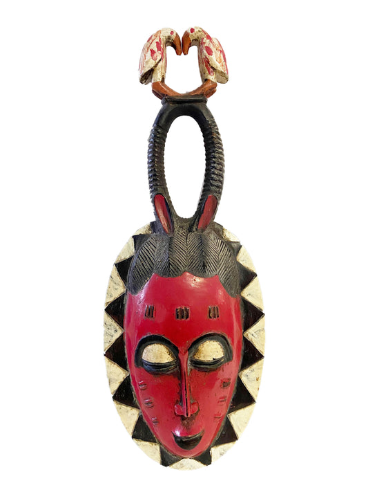 #2246 Vtg African Guru Portrait Bird Mask Cote d'Ivoire 22.5" H